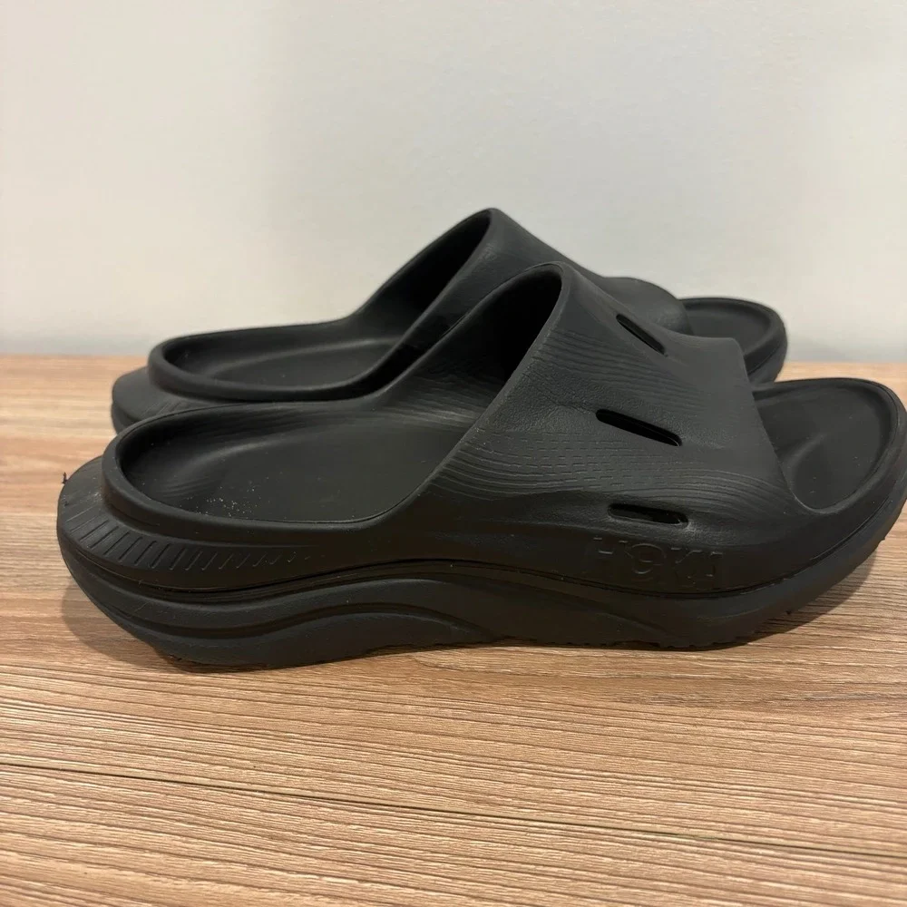 HOKA Ora Recovery Slide 3 Sandals Women Black size 8 Comfort Slip On EVA Foam